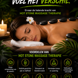 Hot Stone Massage in Paramaribo bij Tranquil N.V. voor diepe ontspanning, spierherstel en stressvermindering.